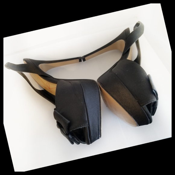 Joya PLV Black Satin High Heels 6.5 - Picture 5 of 11